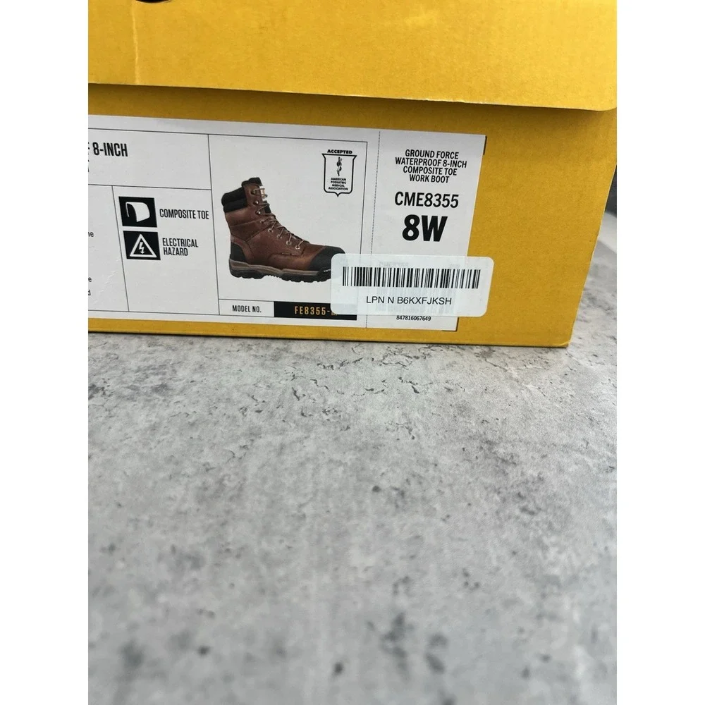 Carhartt Ground Force Work Boots Men 8W Brown Waterproof Composite Toe CME8355